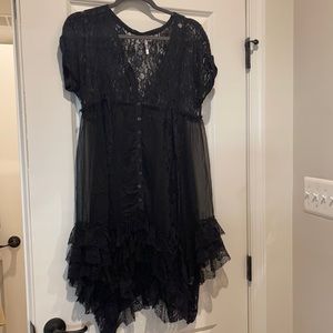 Free people black lace dress. Never worn size small
